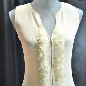 Adrienne Vittadini Ruffled Vest